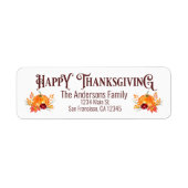 Rustic Happy Thanksgiving herfst pompoen Etiket (Voorkant)