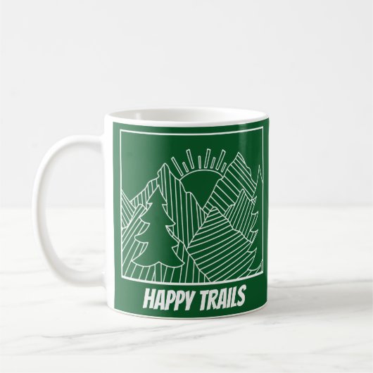 Rustic Happy Trails Mountains Koffiemok (Links)