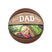 Rustic Happy Vaderdag Best Pap Ever Photo Basketbal (Voorkant)