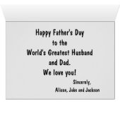 Rustic Happy Vaderdag Familie Foto grijs (Binenzijde Horizontaal (Onderkant))