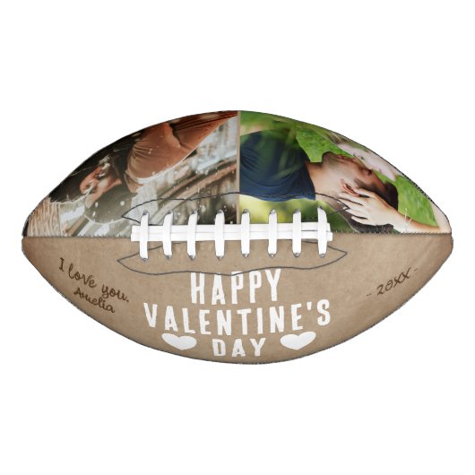 Rustic Happy Valentine's Day Boyvriend 2 Foto American Football (Voorkant)