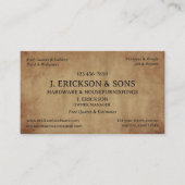 Rustic Hardware Store Visitekaartje (Voorkant)