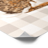Rustic Hare And Carrots Happy Easter Beige Gingham Poster (Hoek)
