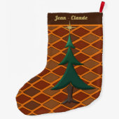 Rustic Harlequin en Pine Personalized Grote Kerstsok (Achterkant)