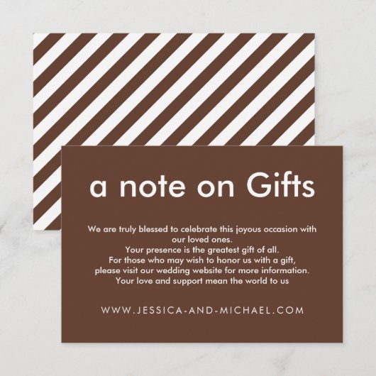 💍 Rustic Harmony notitie op Gifts Informatiekaartje (Voorkant / Achterkant)