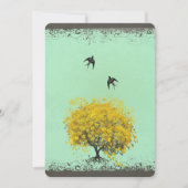 Rustic Hart Blad Liefde Vogels Trouwen  Kaart (Voorkant)