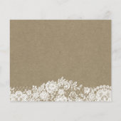 Rustic Hart Witte Kanten Kraft Foto Save the Date (Achterkant)