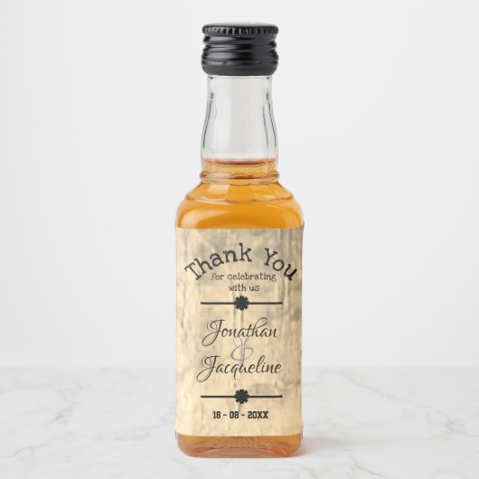 Rustic Hartelijk dank Aangepaste namen Stute Weddi Likeurfles Etiket (Voorkant)