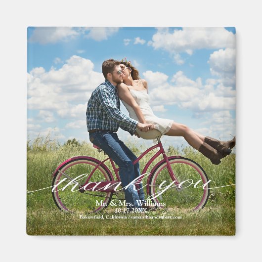 Rustic Hartelijk dank voor het bruiloft Magneet (Voorkant)