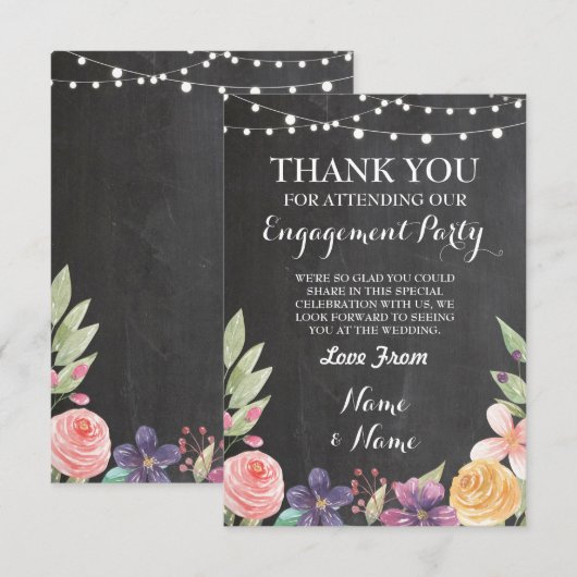 Rustic - Hartelijk dank voor uw kaartje Wedding Ch Kaart (Voorkant / Achterkant)