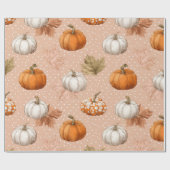 Rustic Harvest Autumn - Pompoenen & bladeren Cadeaupapier (Vlak)