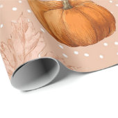 Rustic Harvest Autumn - Pompoenen & bladeren Cadeaupapier (Rol Hoek)