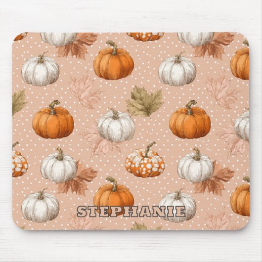 Rustic Harvest Autumn - Pompoenen & bladeren Muismat (Voorkant)
