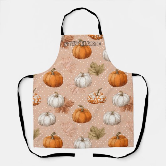 Rustic Harvest Autumn - Pompoenen & bladeren Schort (Voorkant)