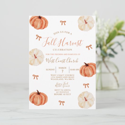 Rustic Harvest Pumpkin Party Herfst Fest Community Kaart (Staand voorkant)