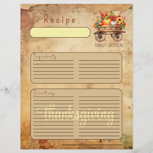 Rustic Harvest Pumpkin Thanksgiving bindermap pagi (Voorkant)