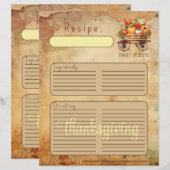 Rustic Harvest Pumpkin Thanksgiving bindermap pagi (Voorkant / Achterkant)