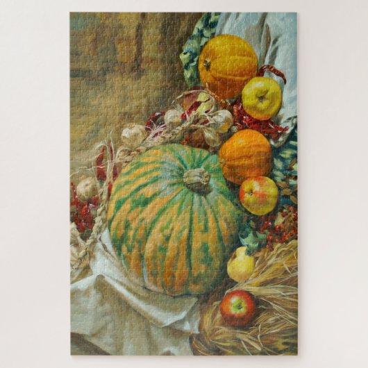 Rustic Harvest Still Life with Pumpkins and Apples Legpuzzel (Verticaal)