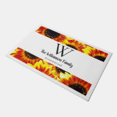 Rustic Harvest Sunflower & Familienaam Deurmat (Schuin)