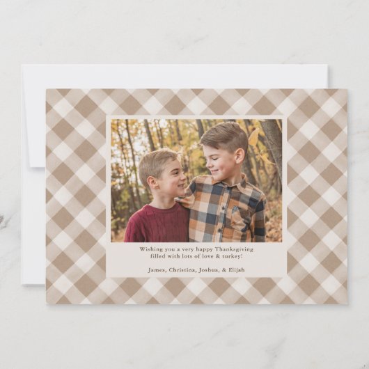 Rustic Harvest Thanksgiving 2 Foto Feestdagenkaart (Achterkant)