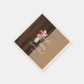 Rustic Hawaiian Floral Burlap Barn I DO Barbecue Servet (Hoek)
