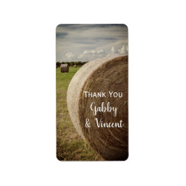 Rustic Hay Bales Ranch Wedding Bedankt Labels