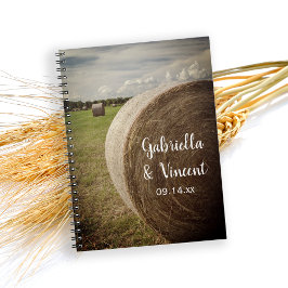 Rustic Hay Bales Ranch Wedding Guest Book Notitieboek