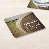 Rustic Hay Bales Ranch Wedding Kartonnen Onderzetters (Schuin)
