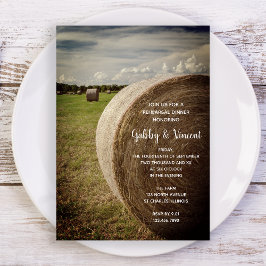 Rustic Hay Bales Ranch Wedding Rehearsal Dinner Kaart