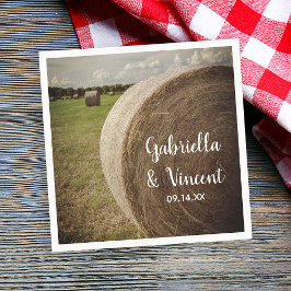 Rustic Hay Bales Ranch Wedding Servet
