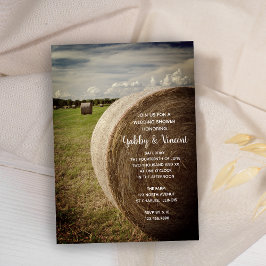 Rustic Hay Bales Ranch Wedding Shower Kaart