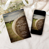Rustic Hay Bales Ranch Wedding Shower Kaart