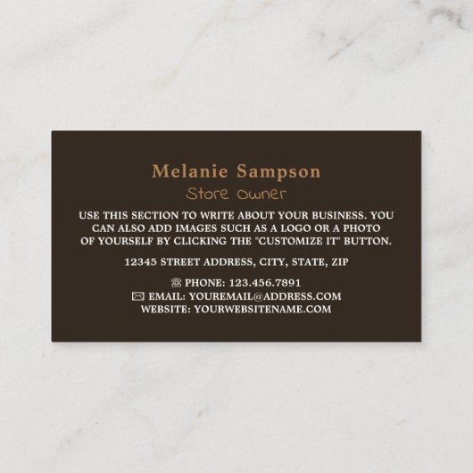 Rustic Health Food Store Visitekaartje (Achterkant)