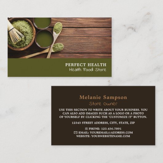 Rustic Health Food Store Visitekaartje (Voorkant / Achterkant)