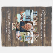 Rustic Heart | 15 Foto Collage Herdenkingsdeken Fleece Deken (Voorkant (Horizontaal))
