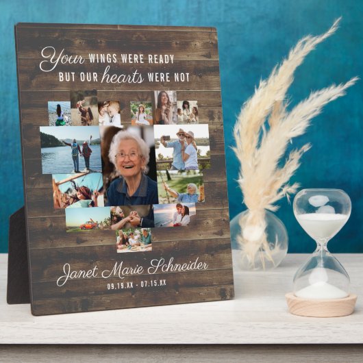 Rustic Heart | 15 foto-collage-herdenkingsplaquett Fotoplaat (Zijkant)