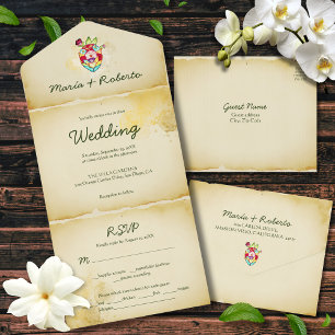 Rustic Heart All in One Mexicaanse bruiloft Uitnod Uitnodiging