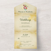 Rustic Heart All in One Mexicaanse bruiloft Uitnod Uitnodiging (Binnen)