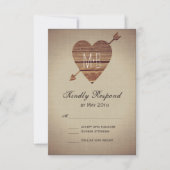 Rustic Heart Arrow Country Wedding RSVP-kaarten RSVP Kaartje (Voorkant)
