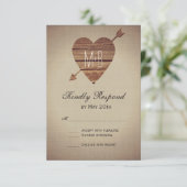 Rustic Heart Arrow Country Wedding RSVP-kaarten RSVP Kaartje (Staand voorkant)