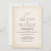 Rustic Heart & Arrow Uitnodiging voor een bruiloft (Voorkant)