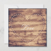 Rustic Heart Barn Wood Vrijgezellenfeest Invites Kaart (Achterkant)