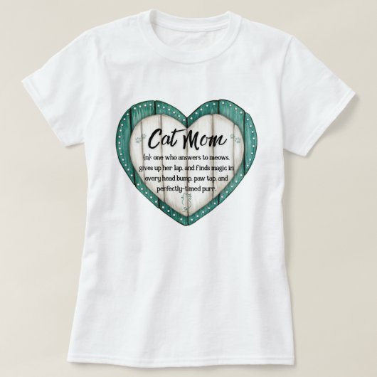 Rustic Heart Cat Mom T-shirt voor dames (Design voorkant)