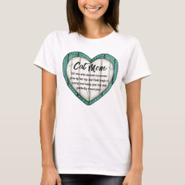 Rustic Heart Cat Mom T-shirt voor dames
