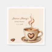 Rustic Heart Coffee Mok Vrijgezellenfeest Servet (Voorkant)