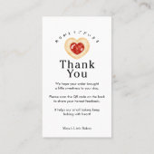 Rustic Heart Cookie Laat een Review QR Code Visitekaartje (Achterkant)