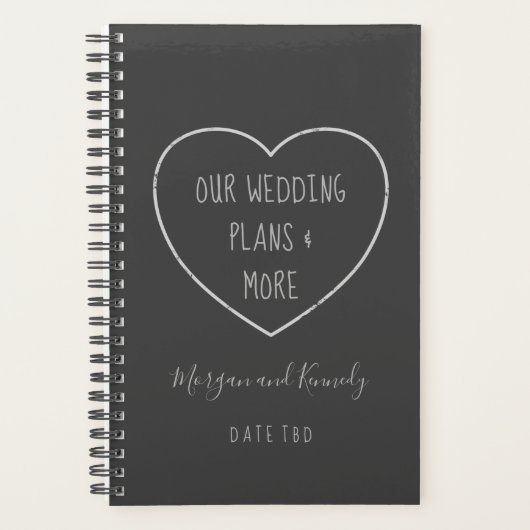 Rustic Heart Couple's Chalkboard Wedding Planner (Voorkant)