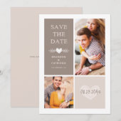 Rustic Heart Doodles | Aankondiging van de datum (Voorkant / Achterkant)