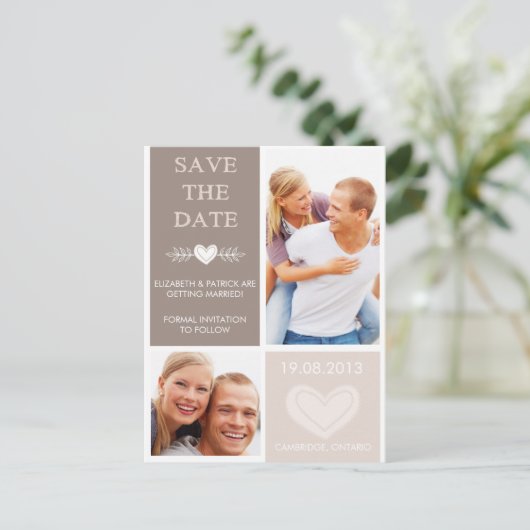 Rustic Heart Doodles sparen het Briefkaart van de  (Staand voorkant)