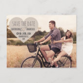 Rustic Heart  Foto Save the Date Briefkaart (Voorkant)